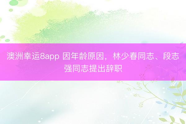 澳洲幸運(yùn)8app 因年齡原因,林少春同志、段志強(qiáng)同志提出辭職